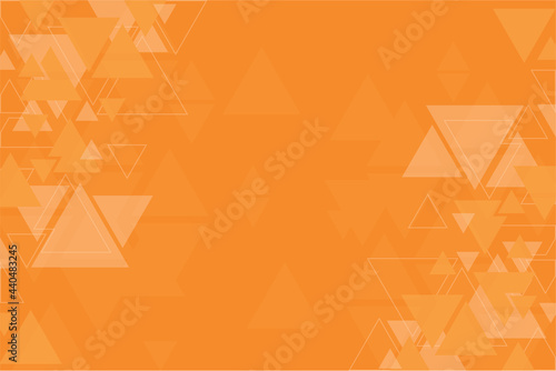 Abstract background made from triangles, orange pattern, symmetrical geometric shapes, vector background, geometry template, orange with white banner, layout 