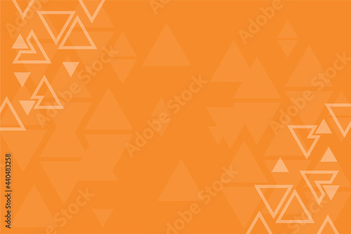 Abstract background made from triangles, orange pattern, symmetrical geometric shapes, vector background, geometry template, orange with white banner, layout 