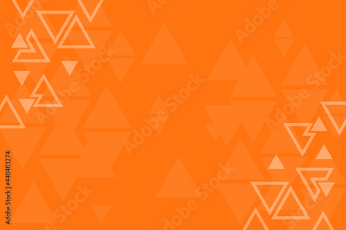 Abstract background made from triangles, orange pattern, symmetrical geometric shapes, vector background, geometry template, orange with white banner, layout 