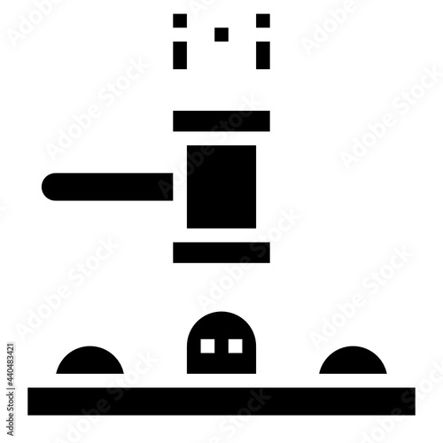 Whack a mole glyph icon