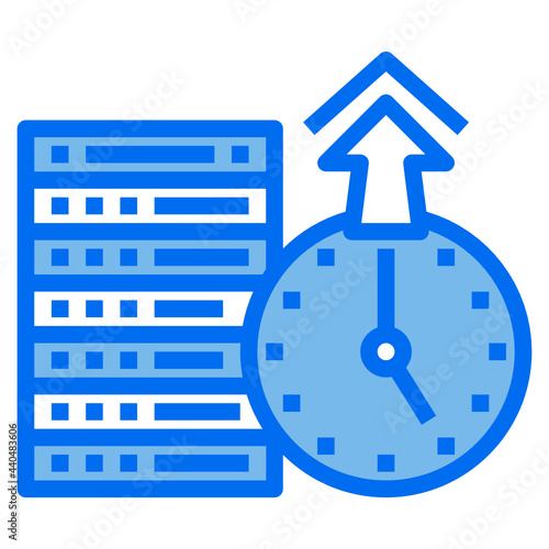 Uptime blue line icon
