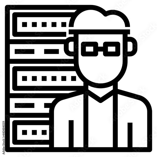 Dedicated hosting line icon