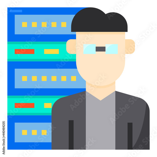 Dedicated hosting flat icon