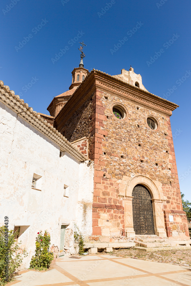 Virgin of los Olmos hermitage next to Tornos, province of Teruel, Aragon, Spain