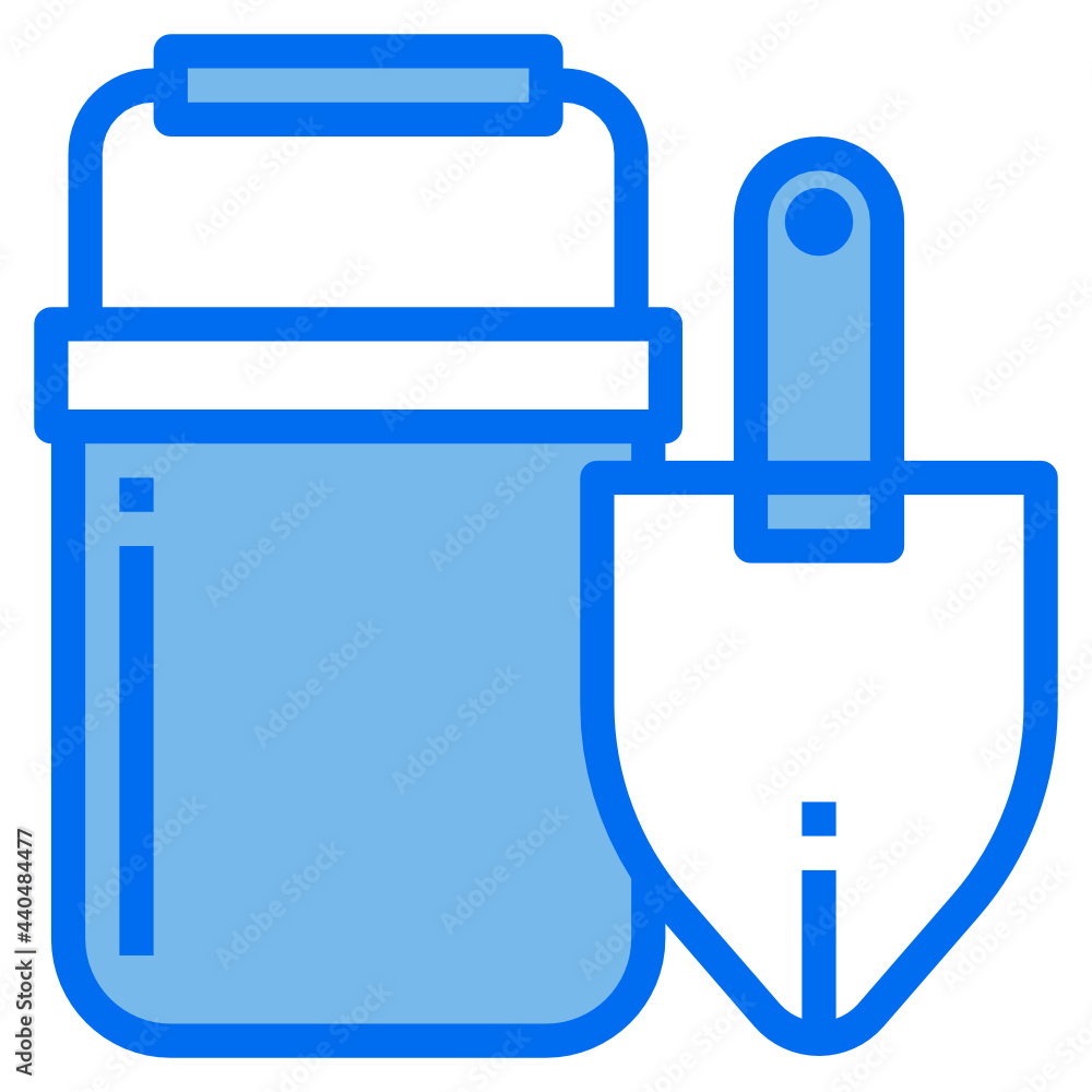 bucket blue line icon bucket blue line icon
