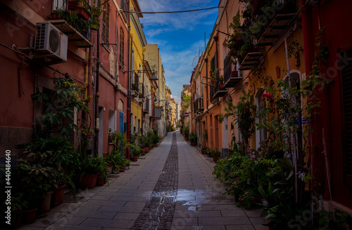 Narrow street in the old italian city