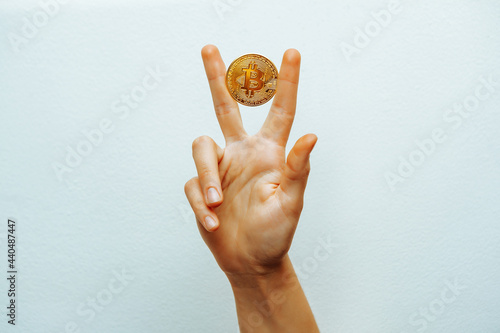 Bitcoin victory hand