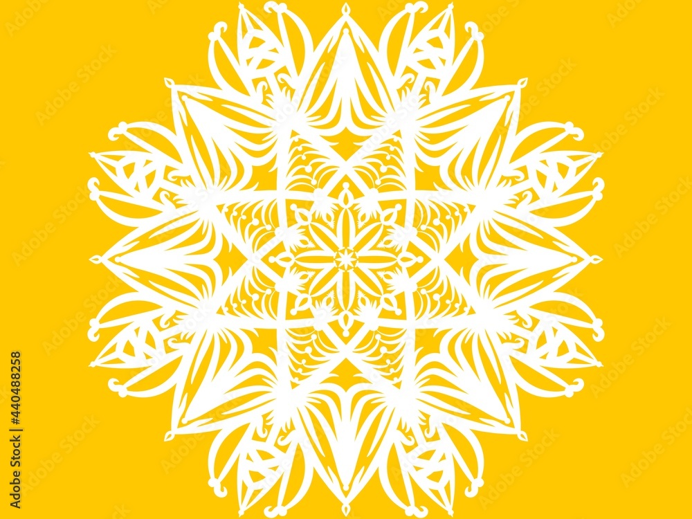 Mandala flower decoration ornament, isolated design element background. Tribal ethnic fashion motif for paper, textile, cloth fabric print. Digital art illustration Mandala flower decoration ornament, isolated design element background. Tribal ethnic fashion motif for paper, textile, cloth fabric print. Digital art illustration