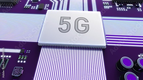 Abstract video processor, 5G generation. Looping video. Suitable as a promo video for a presentation.