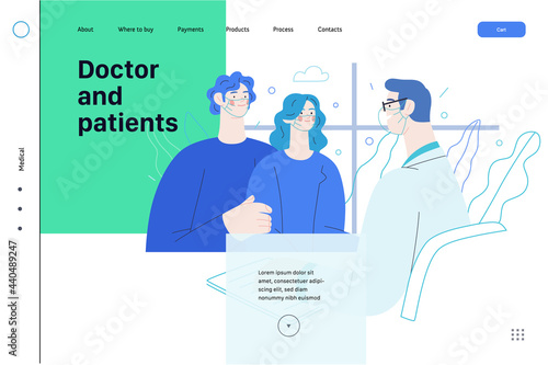 Doctor and patients - medical insurance web template