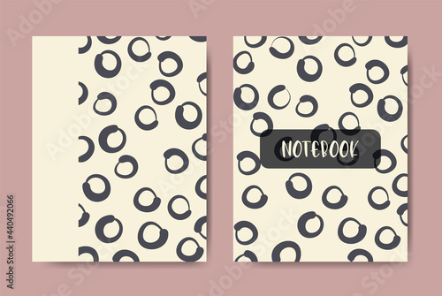Doodle template set for planner, notebook. Animal print mask used, easy to re-size. For notebooks, planners, brochures, books, catalogs etc. Vector illustration.