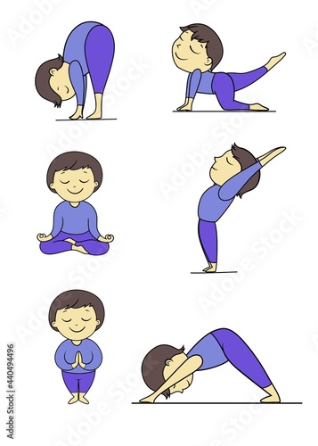 yoga poses sexy , cute  Asian  girl wearing blue flexible 