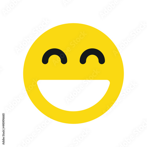 Lol face emoji vector isolated on white background. smiley face.