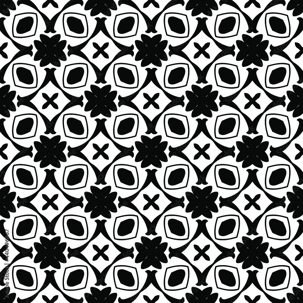 Vector geometric pattern. Repeating elements stylish background abstract ornament for wallpapers and backgrounds. Black and white colors.
Vector geometric pattern. Repeating elements stylish background abstract ornament for wallpapers and backgrounds. Black and white colors.