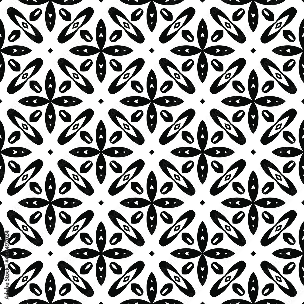 
Vector geometric pattern. Repeating elements stylish background abstract ornament for wallpapers and backgrounds. Black and white colors.