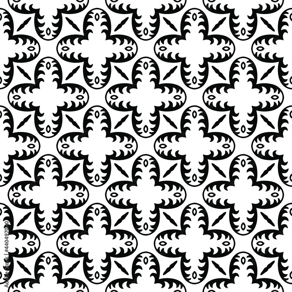 Vector geometric pattern. Repeating elements stylish background abstract ornament for wallpapers and backgrounds. Black and white colors.
Vector geometric pattern. Repeating elements stylish background abstract ornament for wallpapers and backgrounds. Black and white colors.