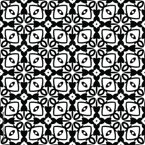  Vector geometric pattern. Repeating elements stylish background abstract ornament for wallpapers and backgrounds. Black and white colors.