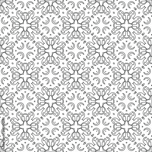  floral pattern background.Geometric ornament for wallpapers and backgrounds. Black and white pattern. 