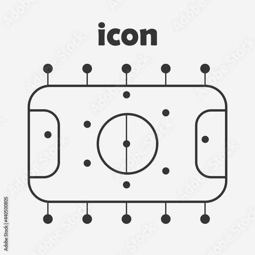 Table soccer icon. Competitive bar, pub game. Miniature football table vector isolated illustration