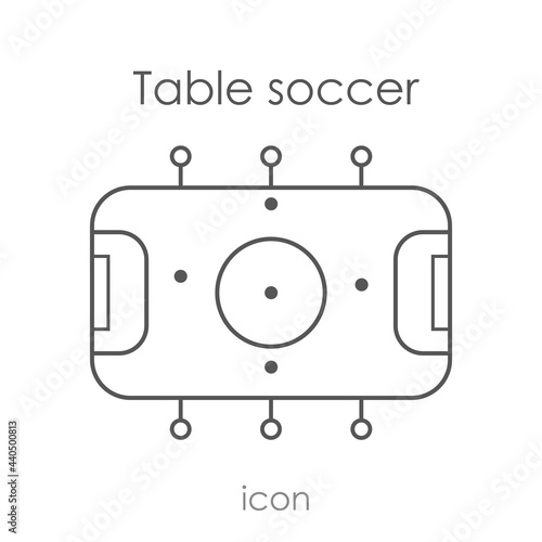 Table soccer icon. Vector illustration of a table for football