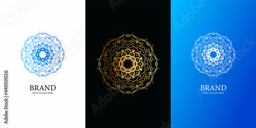 Flower, ornament or mandala logo template design. ent logo template design.