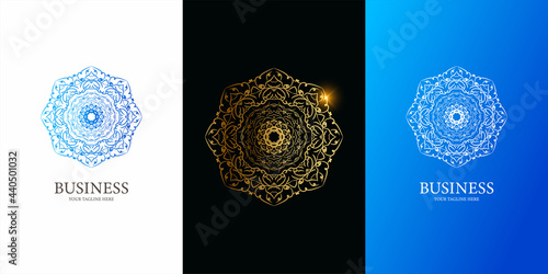 Flower, ornament or mandala logo template design. ent logo template design.