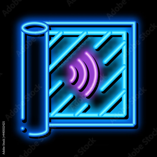degree of audibility neon light sign vector. Glowing bright icon degree of audibility sign. transparent symbol illustration