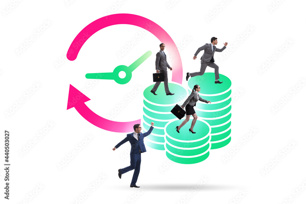 Fototapeta premium Time is money concept with business people