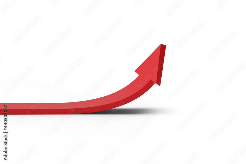 Simple arrow indicating growth - 3d rendering Simple arrow indicating growth - 3d rendering