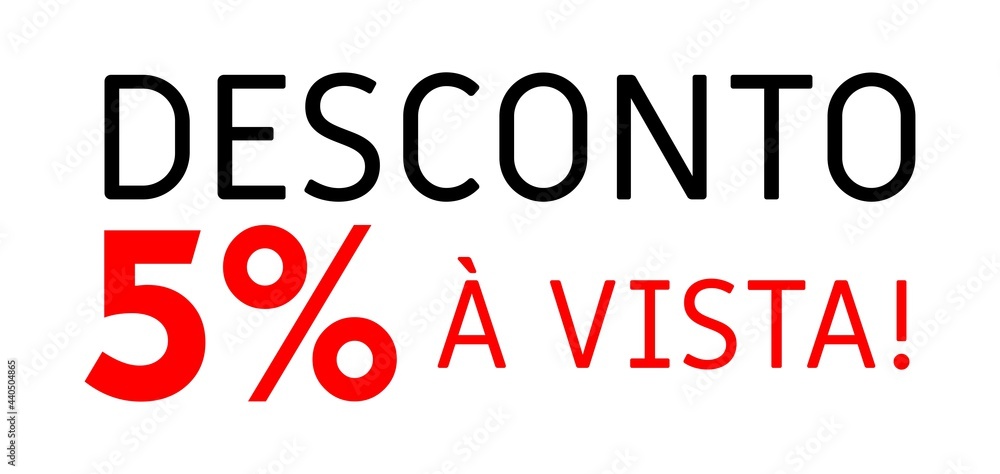 Rectangle with message Discount 5% in cash Rectangle with message Discount 5% in cash