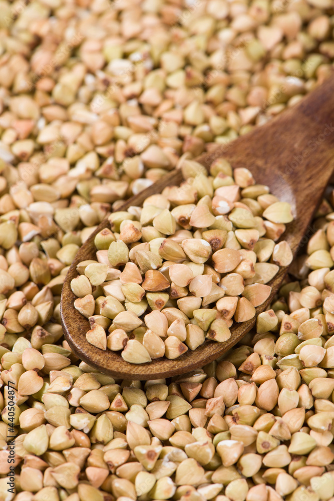 Close-up of raw buckwheat background. Close-up of raw buckwheat background.