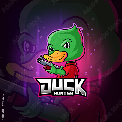 The duck hunter mascot esport logo design