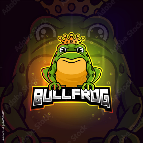 The bullfrog mascot esport logo design