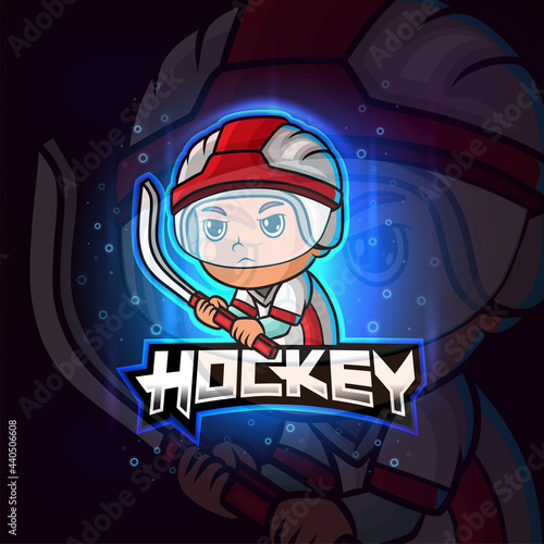 The hockey mascot esport logo design