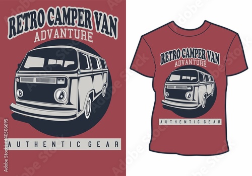 retro camper van advanture,,car t shirt design