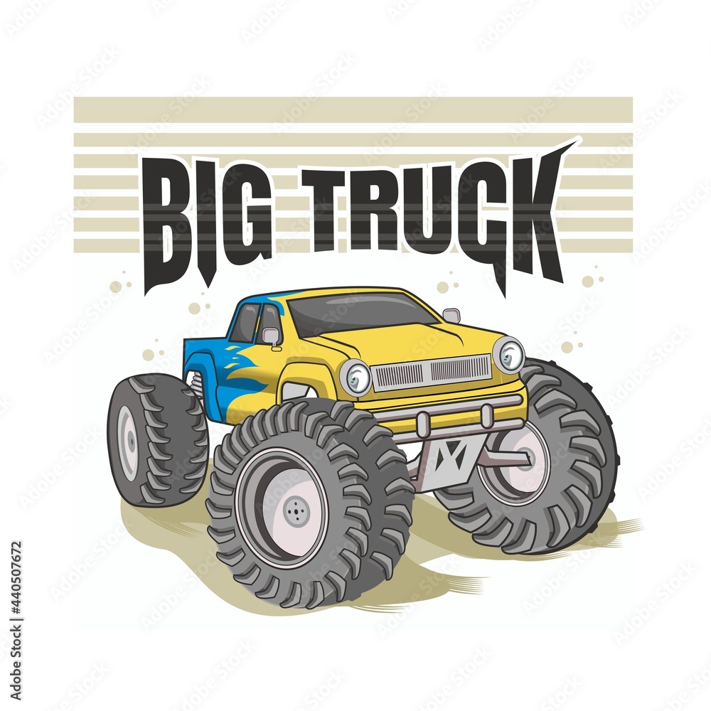 monster big truck transportation vector