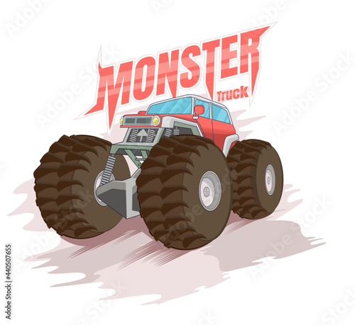 the big red monster truck vector