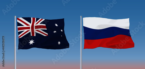 ロシアとオーストラリアの旗