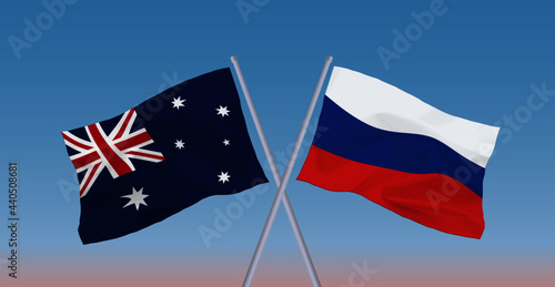 ロシアとオーストラリアの旗