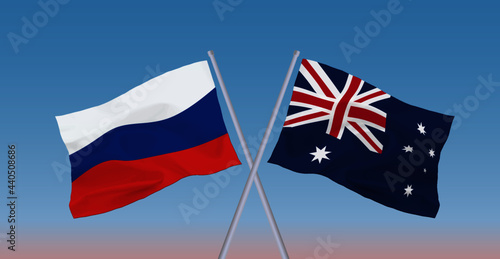 ロシアとオーストラリアの旗