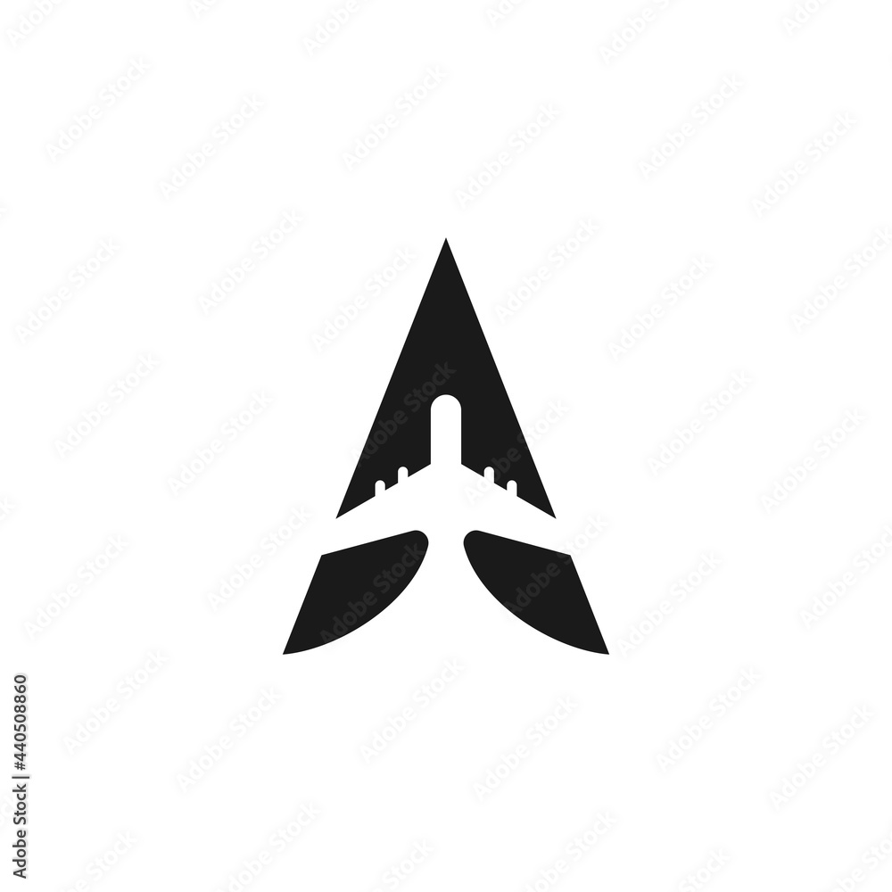 Fototapeta premium Airplane logo letter A