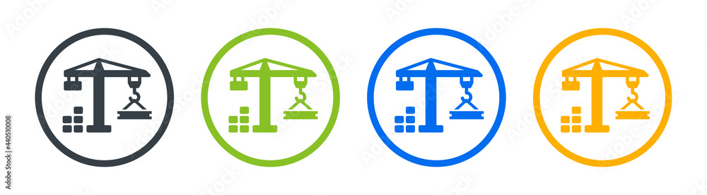 Crane building icon vector illustration. Construction symbol Crane building icon vector illustration. Construction symbol