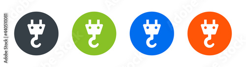 Crane and hook icon design template vector illustration.