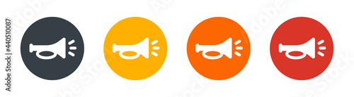 Car horn, Klaxon vintage style. Air horn, Hooter car icon vector illustration