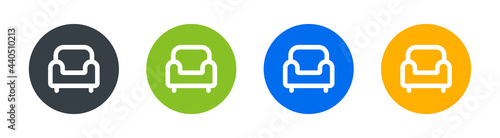 Vector illustration, sofa icon design on circle shape.