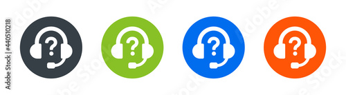 Customer support service icons set isolated on white.