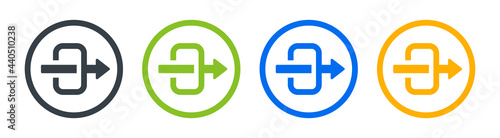 Arrow through icon vector illustration.