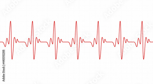 Heartbeat and cardiogram. Pulse line.