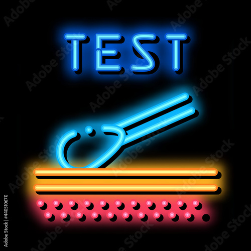 skin dermatitis test neon light sign vector. Glowing bright icon skin dermatitis test sign. transparent symbol illustration