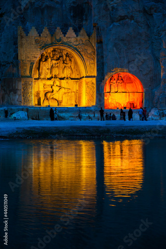Taq-e Bostan in Kermanshah, Iran, is a site with a series of large rock relief from the era of Sassanid Empire of Persia. photo